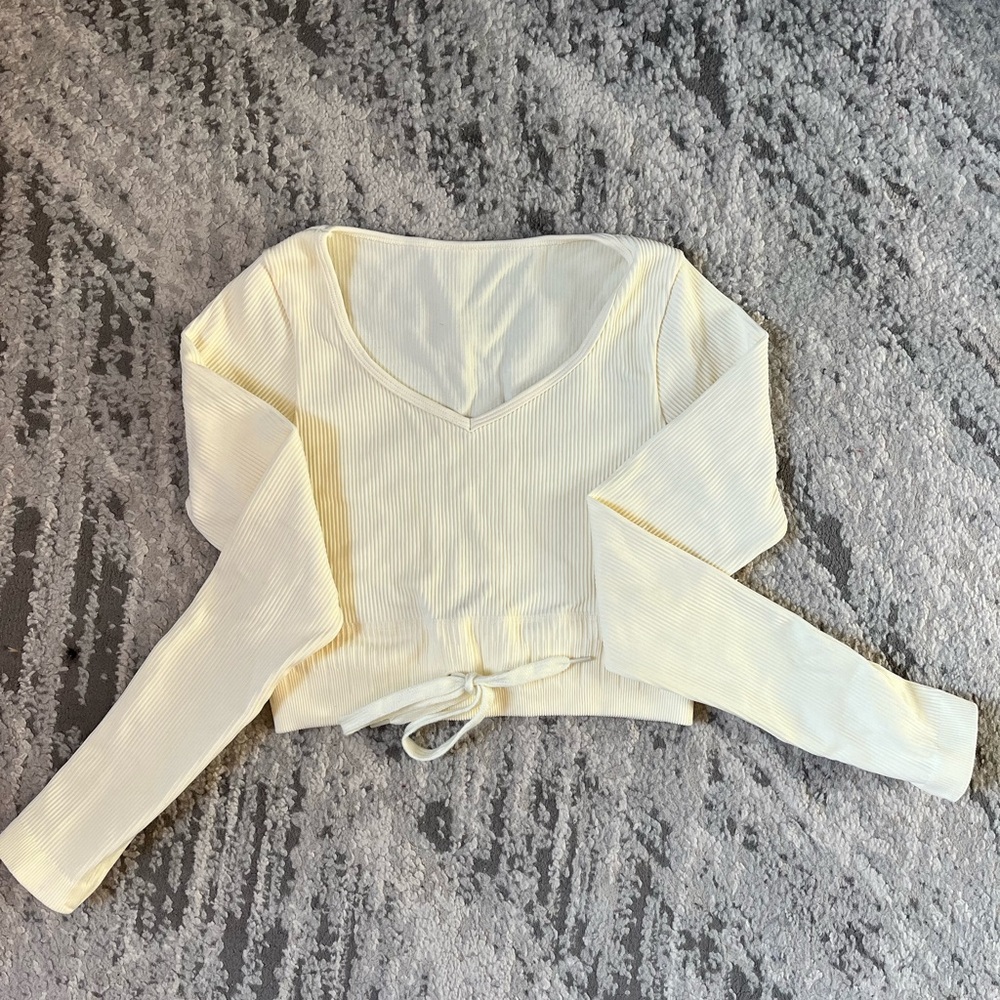 ribbed long sleeve top